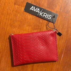 Faux Snake/Alligator Skin Style Muted Red Micro Crossbody/Clutch